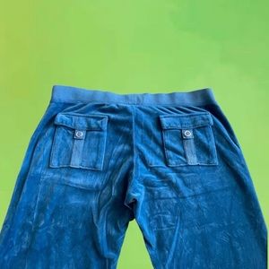 Y2K Juicy Couture Wide Leg Track Pants with Cool Pockets